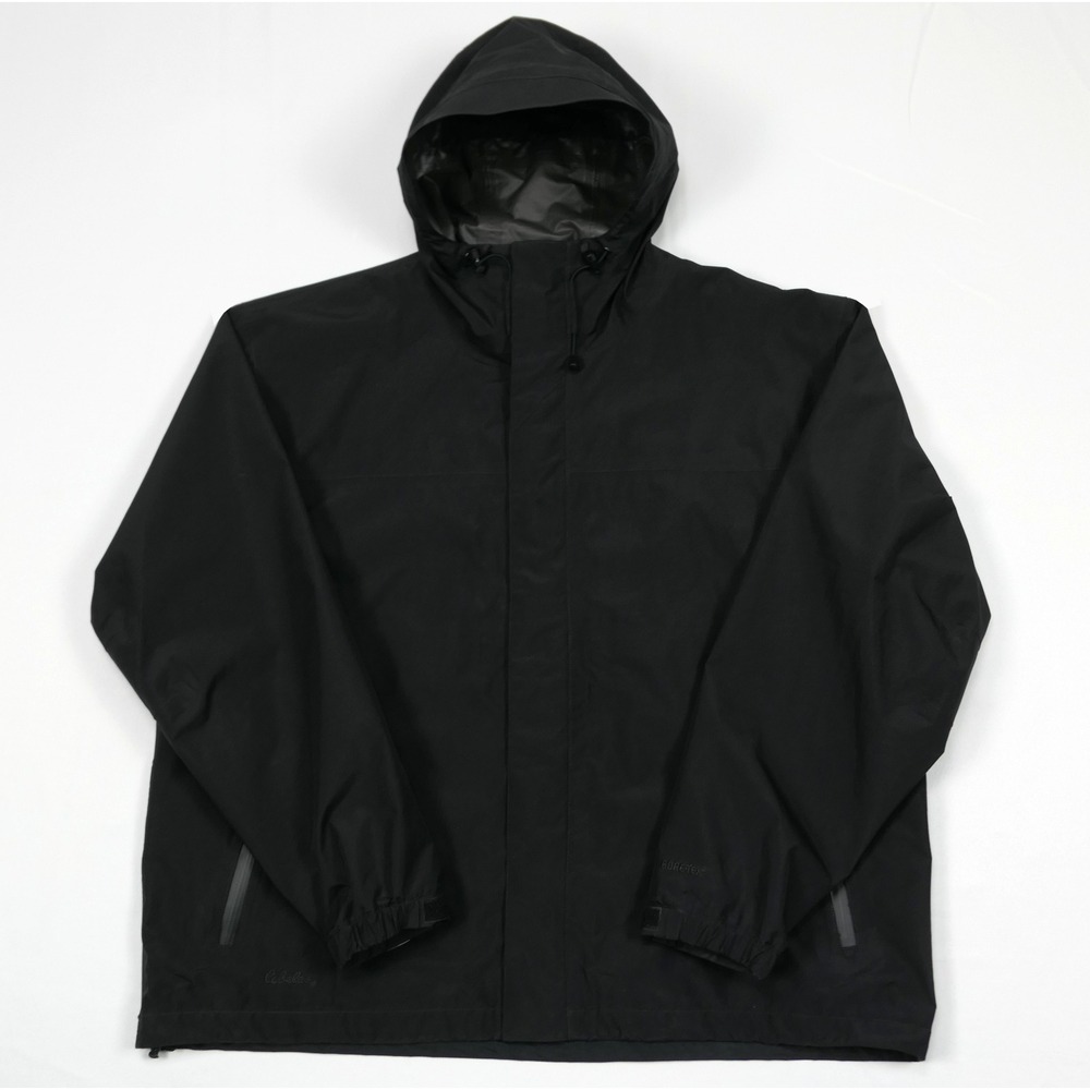 Cabelas Gore-Tex Jacket Mens XL Black Waterproof Hooded Shell Technical *READ